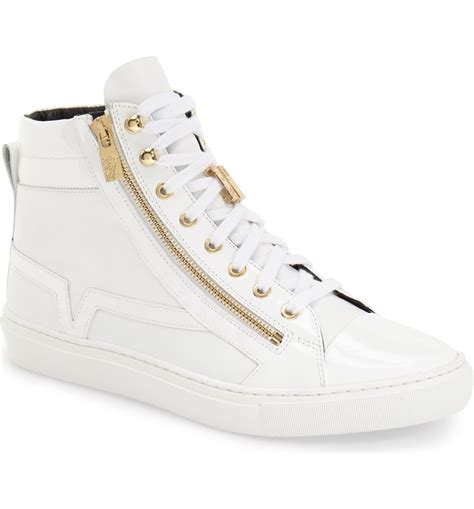 sneakers versace bianche|versace zipped high top sneakers.